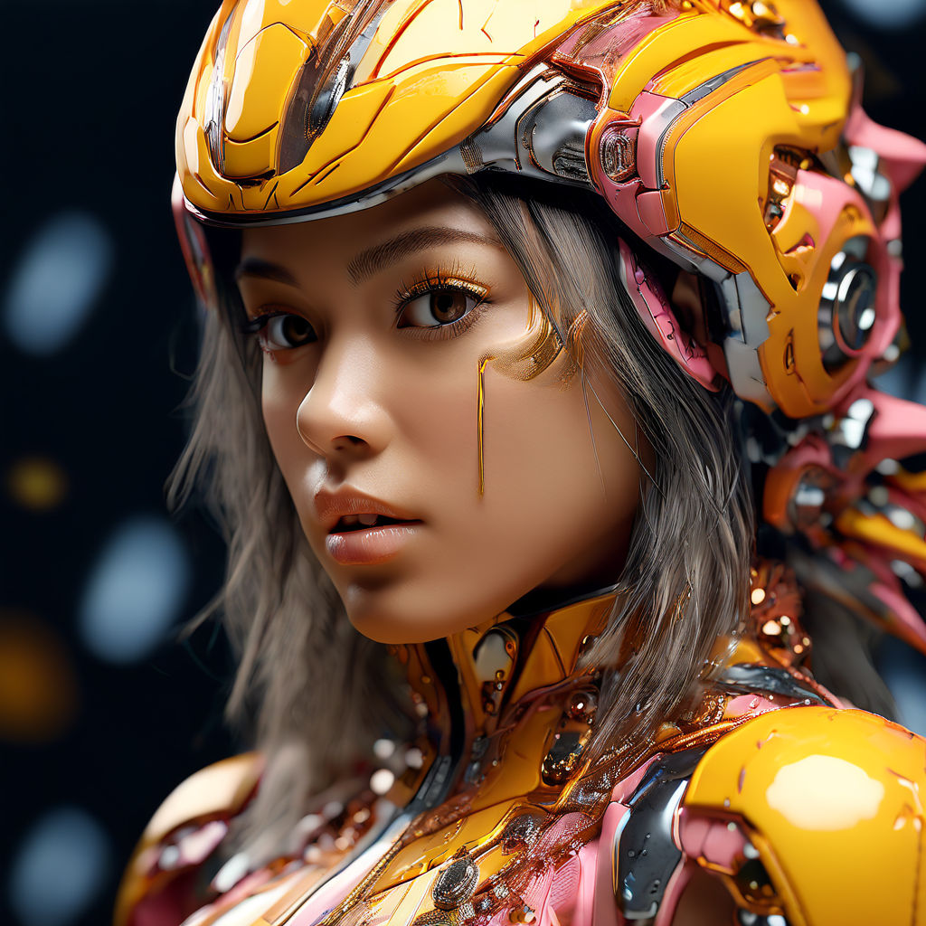 in the shape of a robot woman octane render