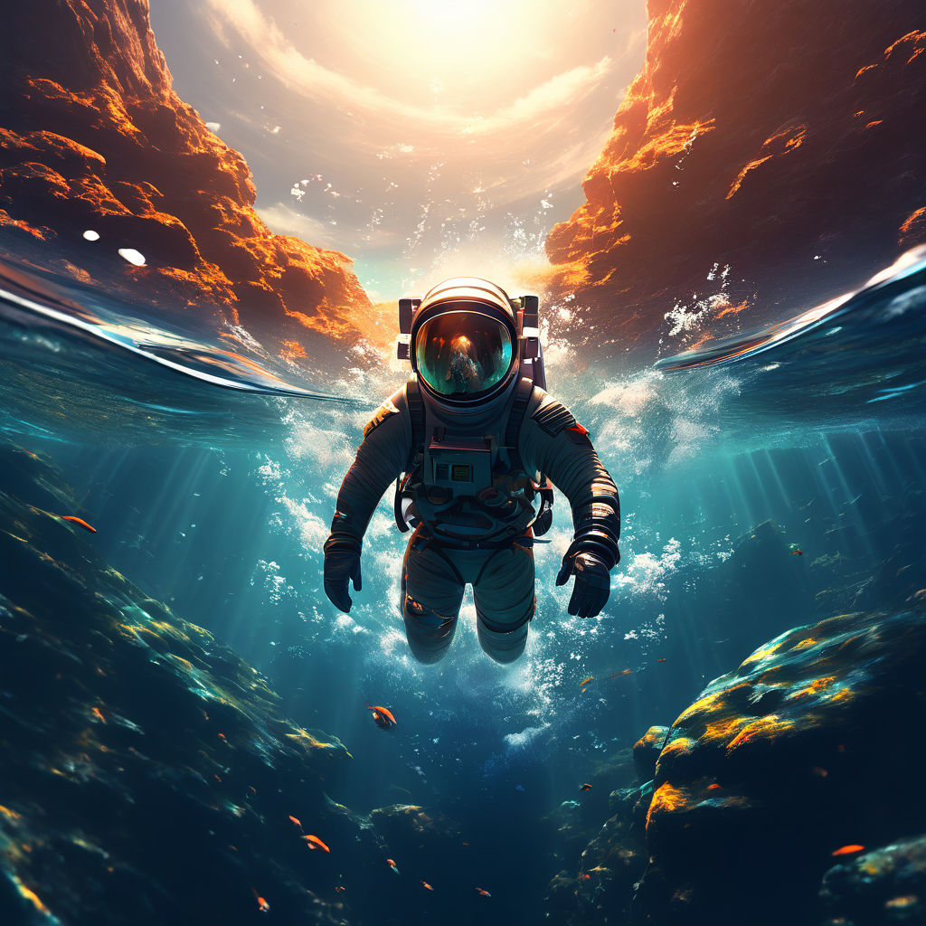 astronaut in the ocean