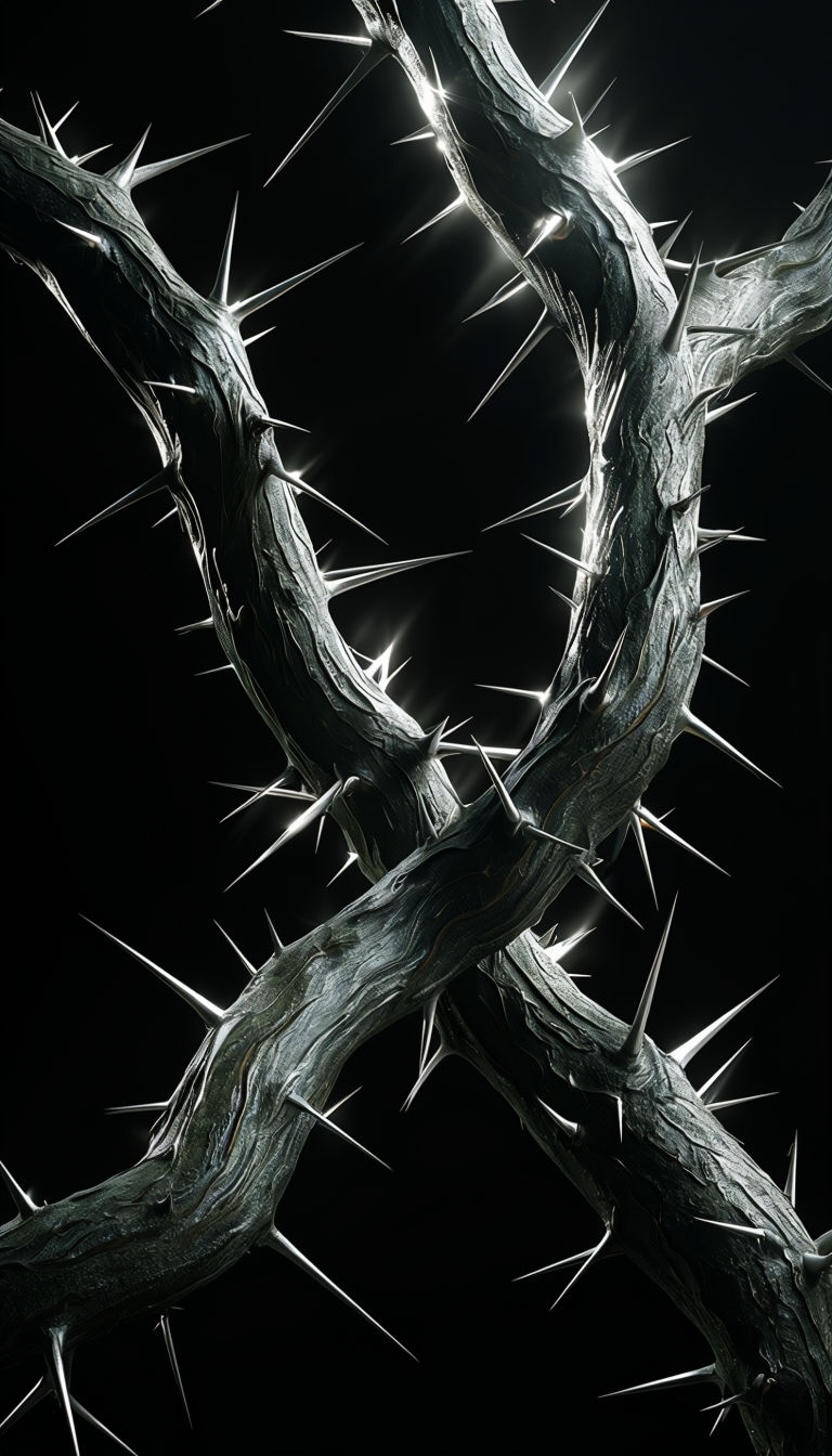 Intricate Thorny Branches Close-Up Photorealistic Design Phone Case Cover
