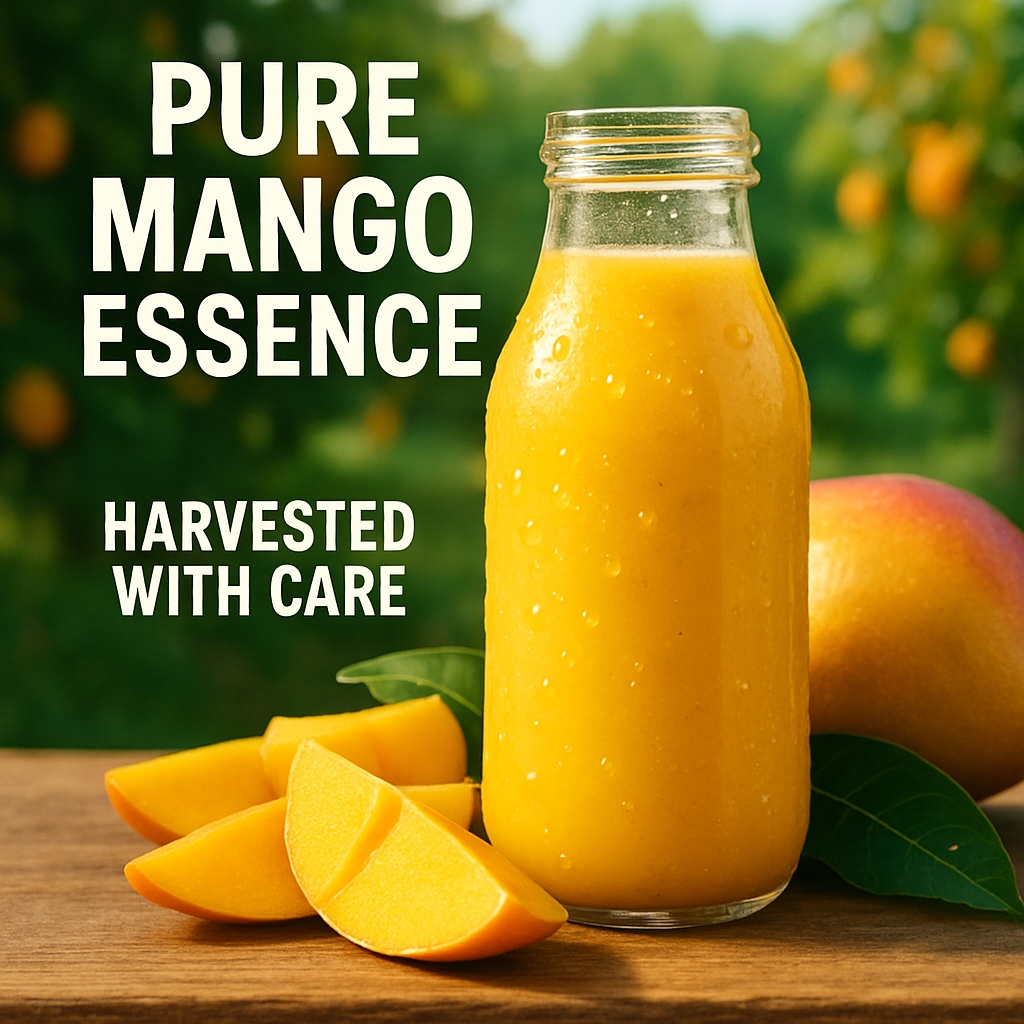 Fresh Mango Essence Promotional Advertisement with Fruit Displays Ads