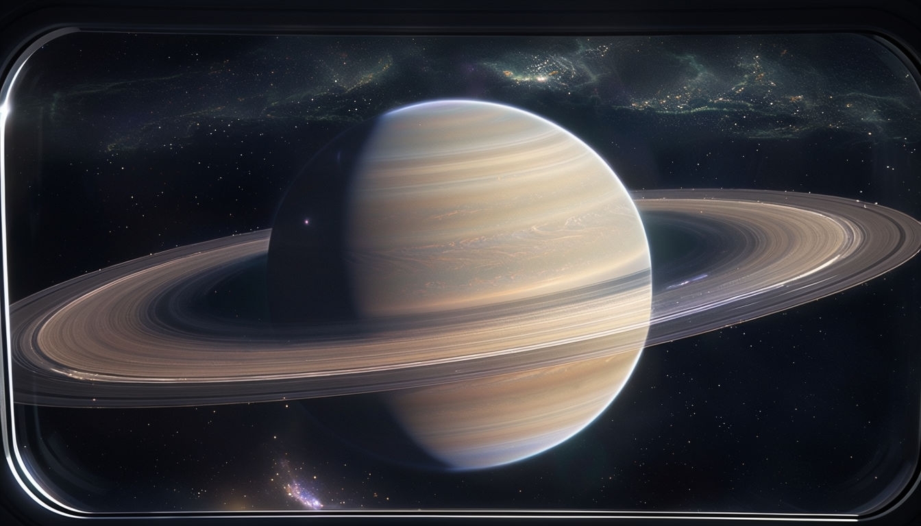 Breathtaking Cosmic Vista from a Spaceship Observation Deck Background