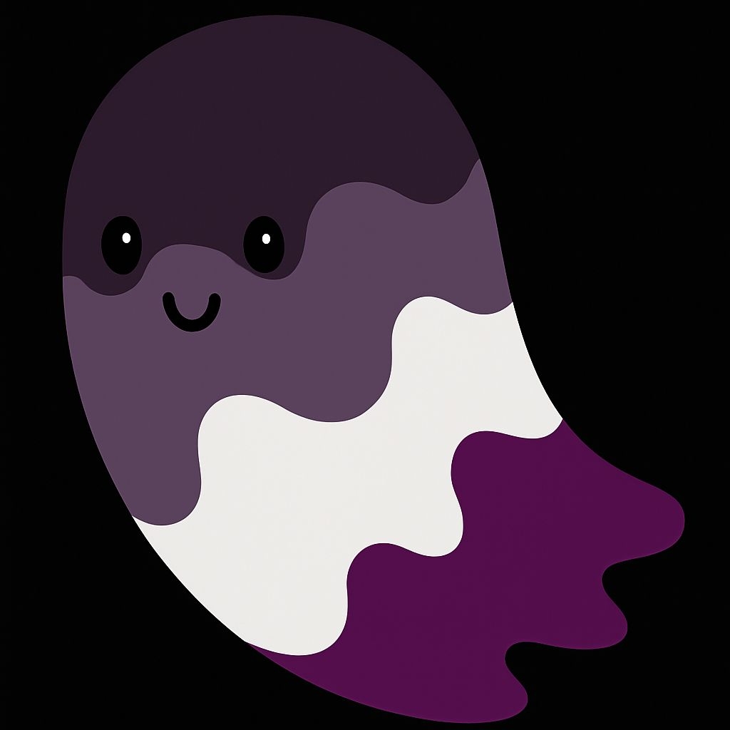 Playful Gradient Cartoon Ghost Illustration Art