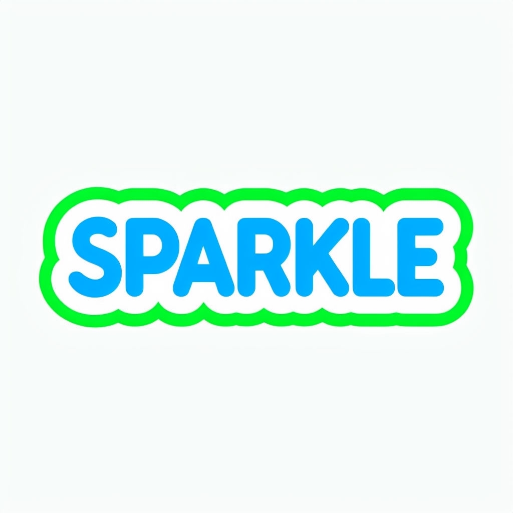 Bold Electric Blue SPARKLE Text Illustration Sticker
