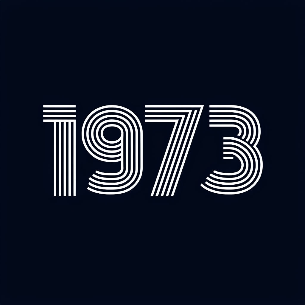 Geometric Line Art 1973 Retro Design T-Shirt