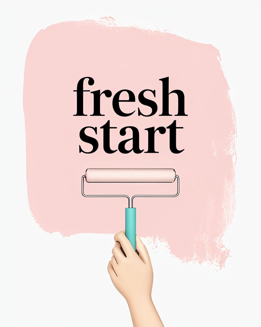 Fresh Start Hand Holding Paintbrush Digital Illustration Art