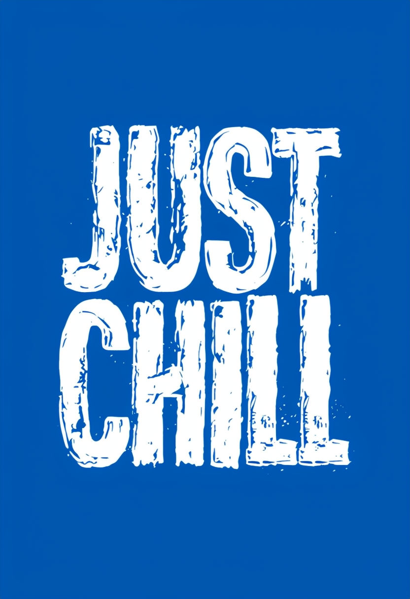 Bold 'JUST CHILL' Design on Vibrant Blue Background T-Shirt