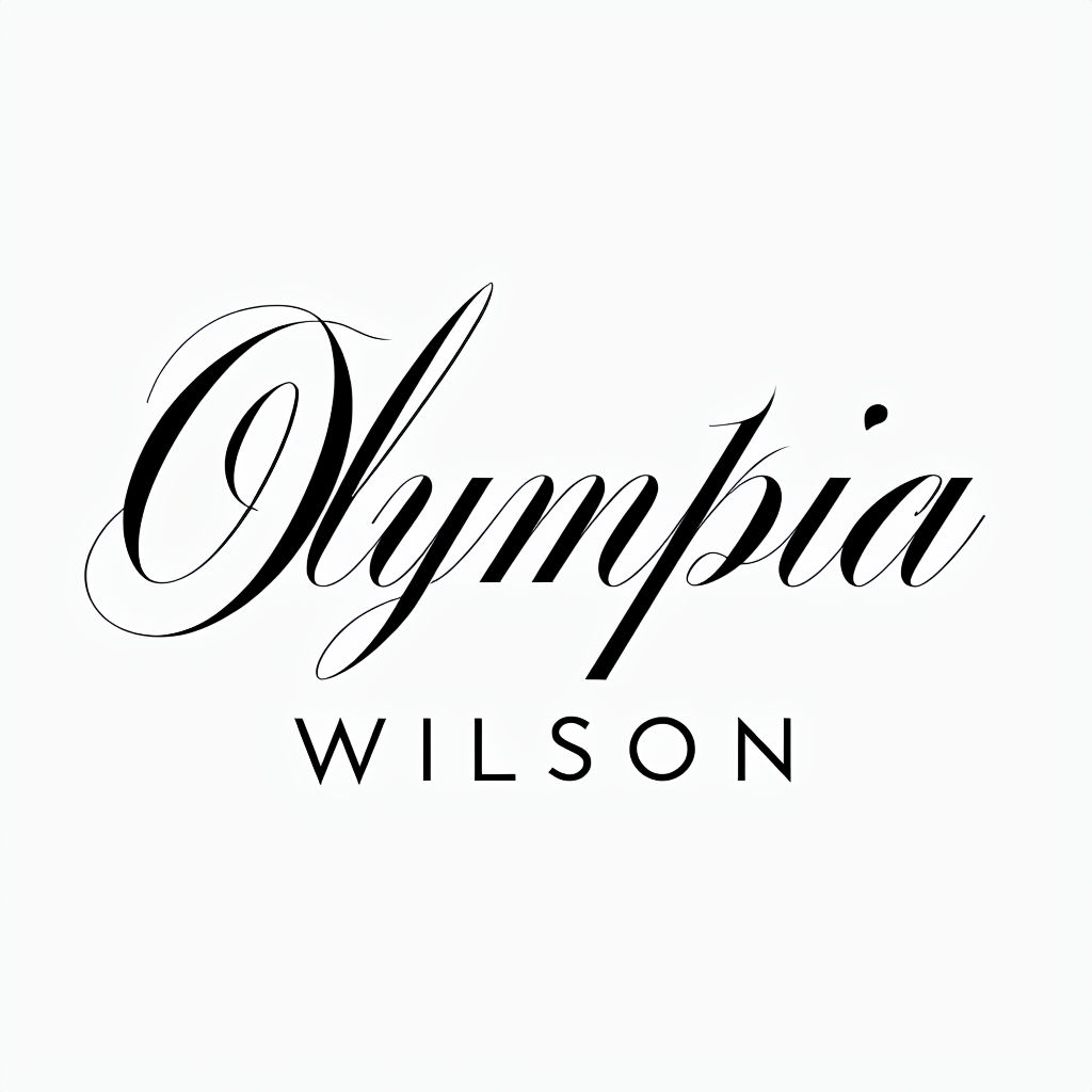 Elegant Olympia Wilson Calligraphy Typography Design Monogram