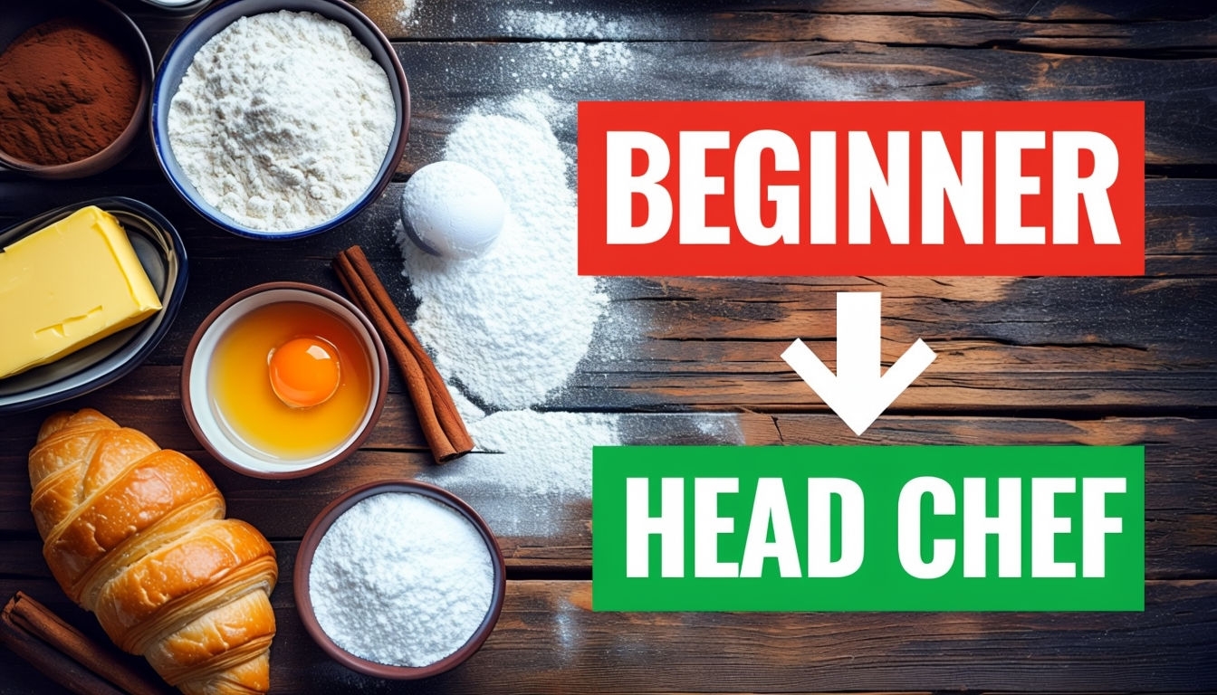 Cooking Journey Beginner to Head Chef YouTube Thumbnail Social Media Post