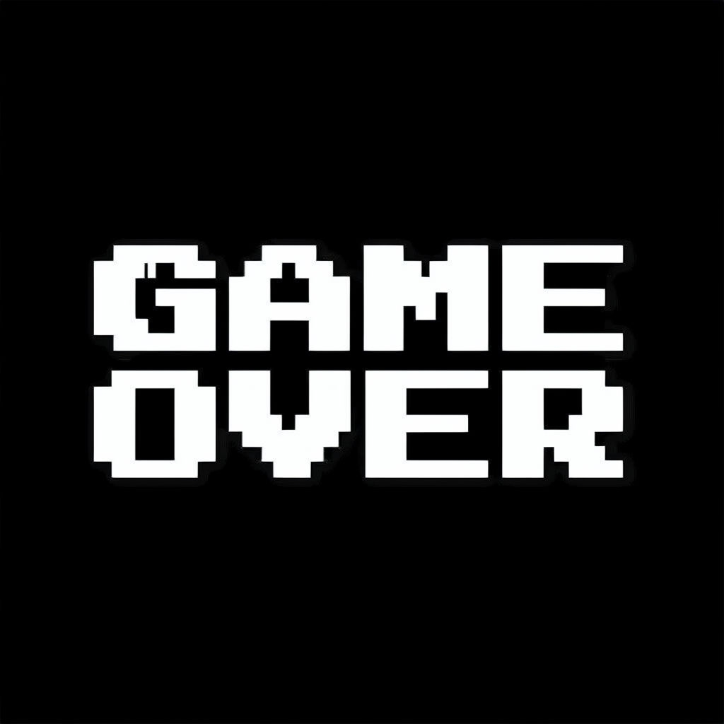 Pixelated Game Over Retro Graphic Design Hat