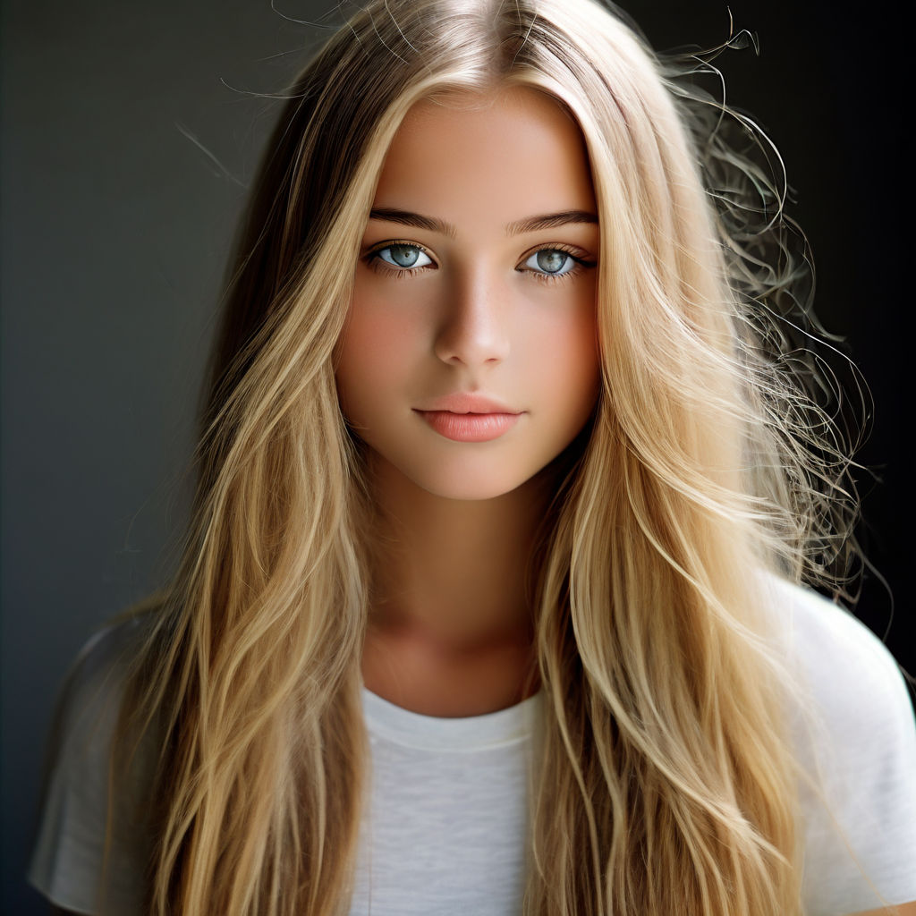 Blonde hair female teenager