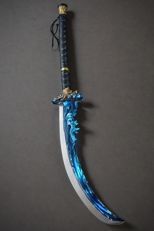 Legendary water elemental katana out of sheath by Romiurge - Playground