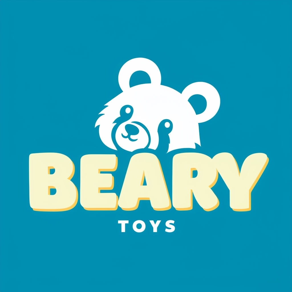 Playful Bear Face Minimalist Logo for Toy Brand Design