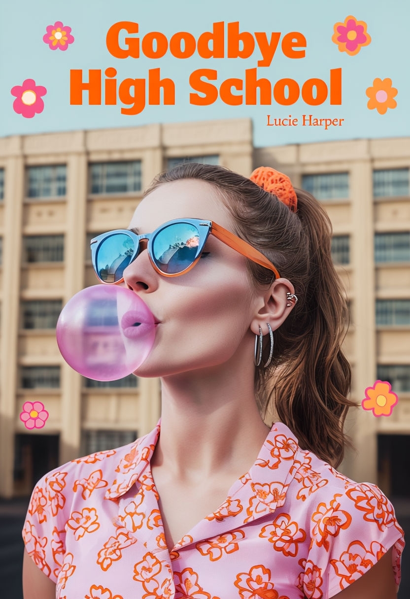 Goodbye High School Vibrant Cover with Nostalgic Elements EBook Cover
