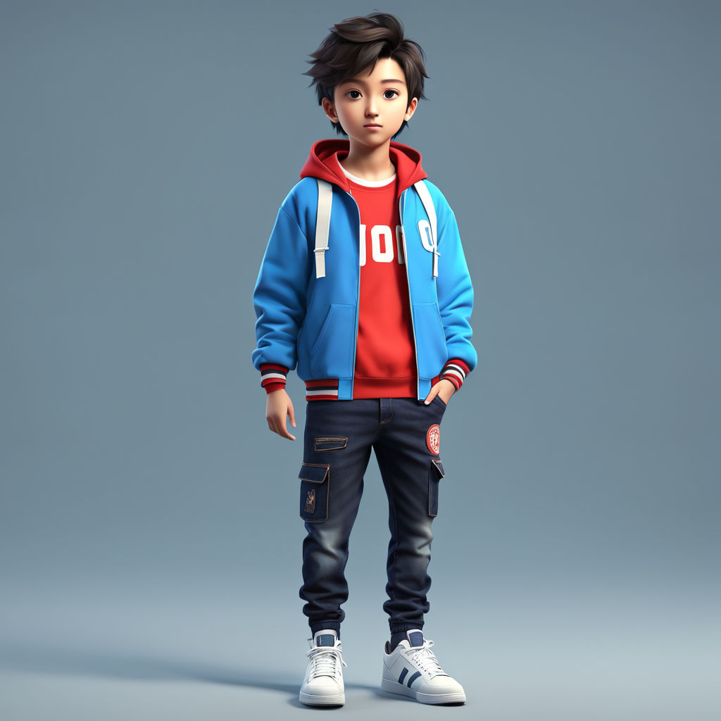 Highschool character boy 4k 3d full body soft texture and st... by ...