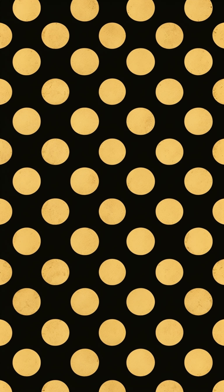 Vintage Beige Polka Dot Pattern on Black Background Phone Case Cover