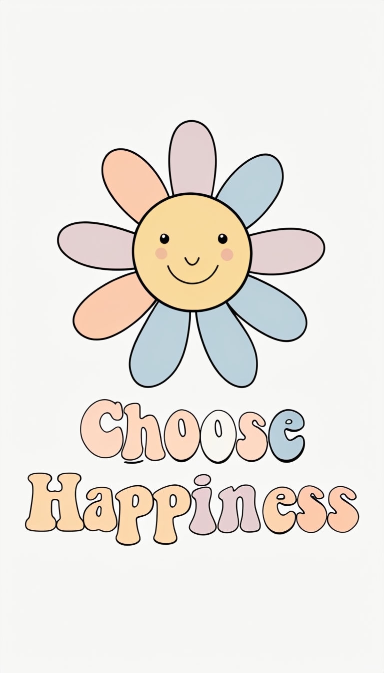 Cheerful Daisy Flower with Smiling Petals Sticker