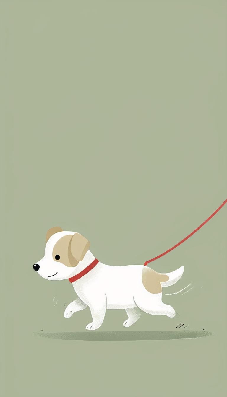 Cute Minimalist Cartoon Dog Illustration Phone Case Cover