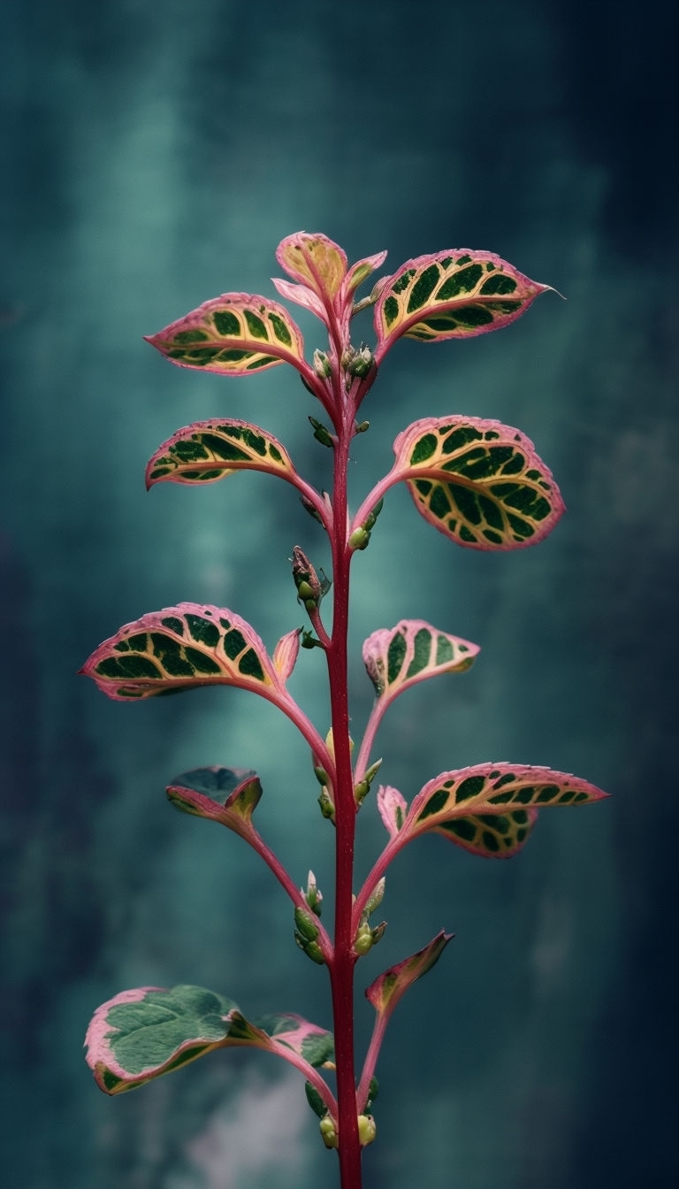 Vibrant Iresine Herbstii Plant Close-Up Nature Mobile Wallpaper