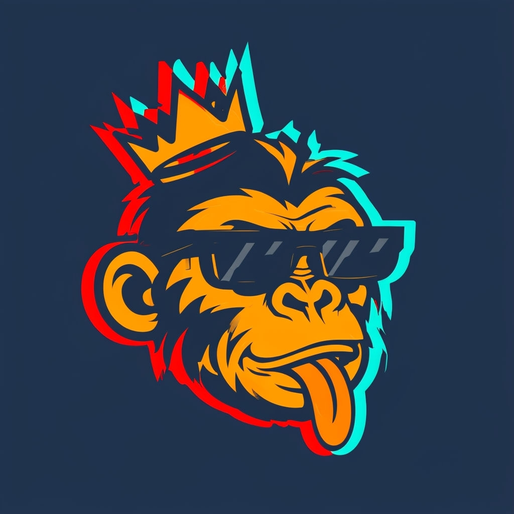 Vibrant Cartoon Monkey Head with Sunglasses T-Shirt