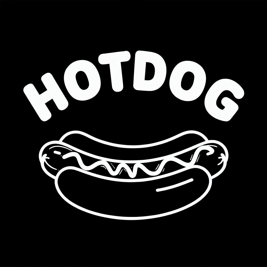 Minimalist Hotdog Graphic Design T-Shirt