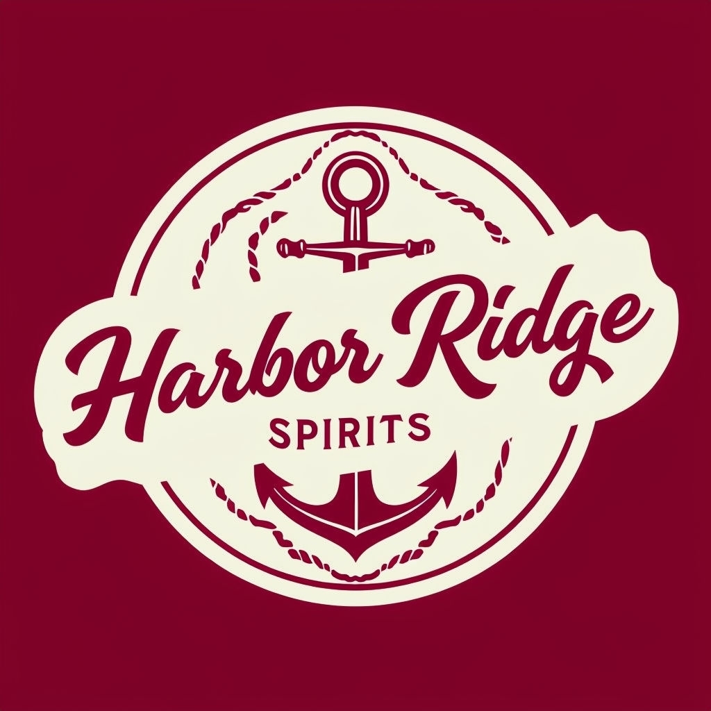 Modern Harbor Ridge Spirits Logo with Maritime Elements