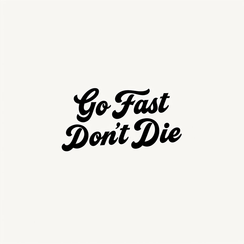 Go Fast Don't Die Motivational Typography Design for Hats