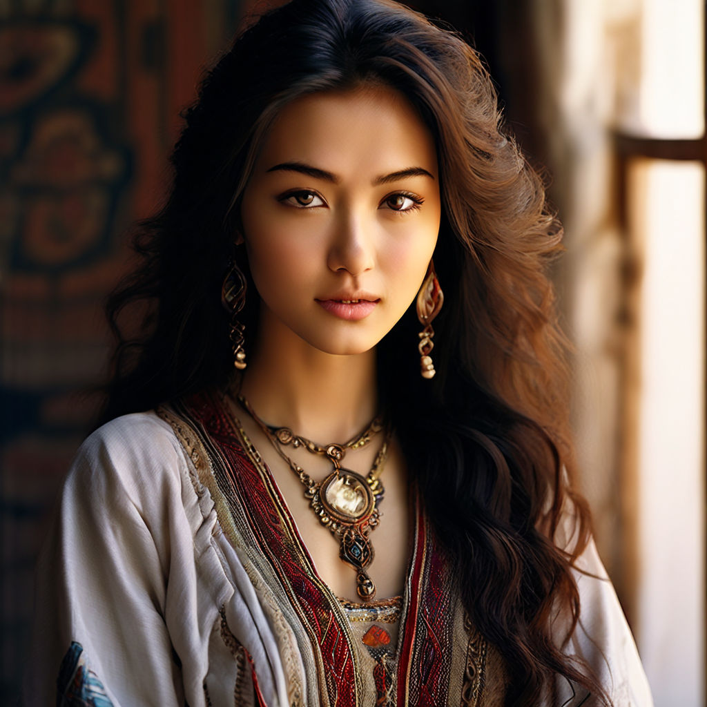 beautiful modern Kazakh woman