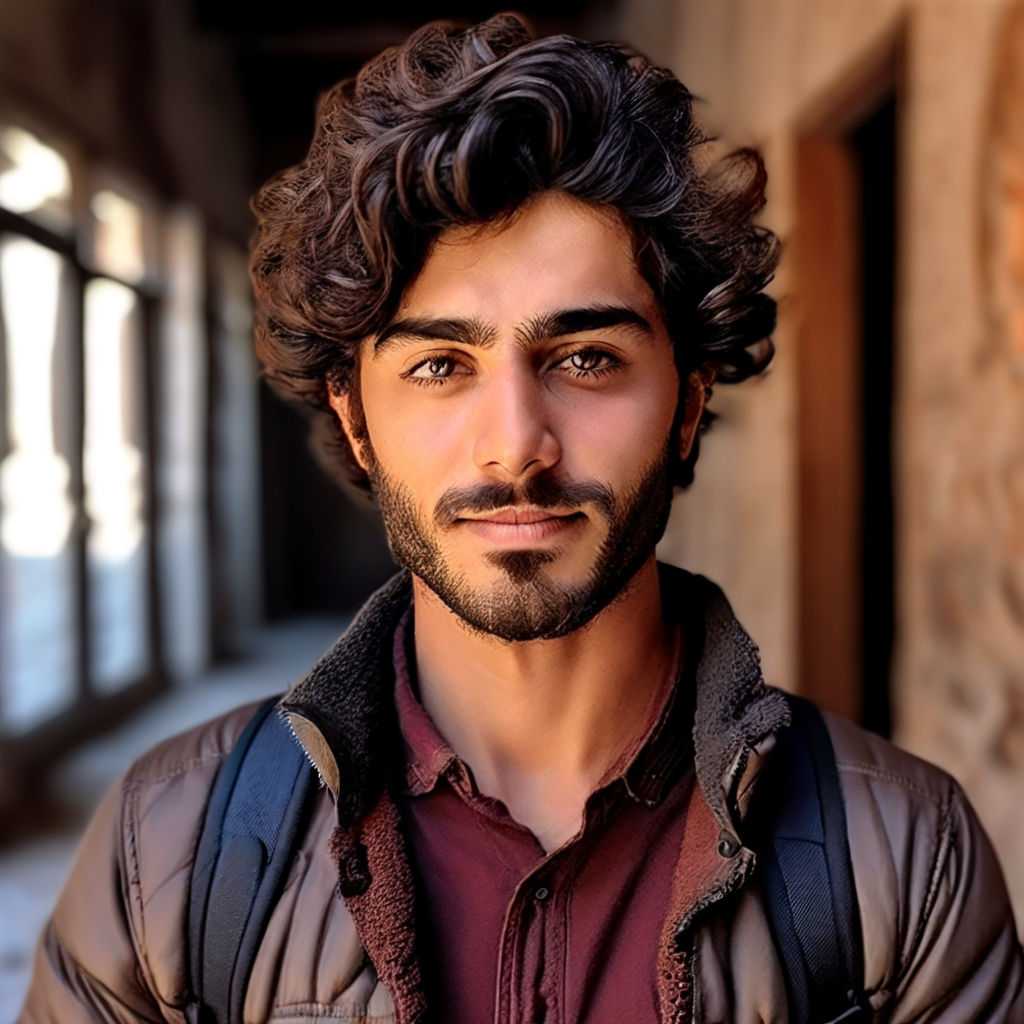 gay arab young man looking at the camera