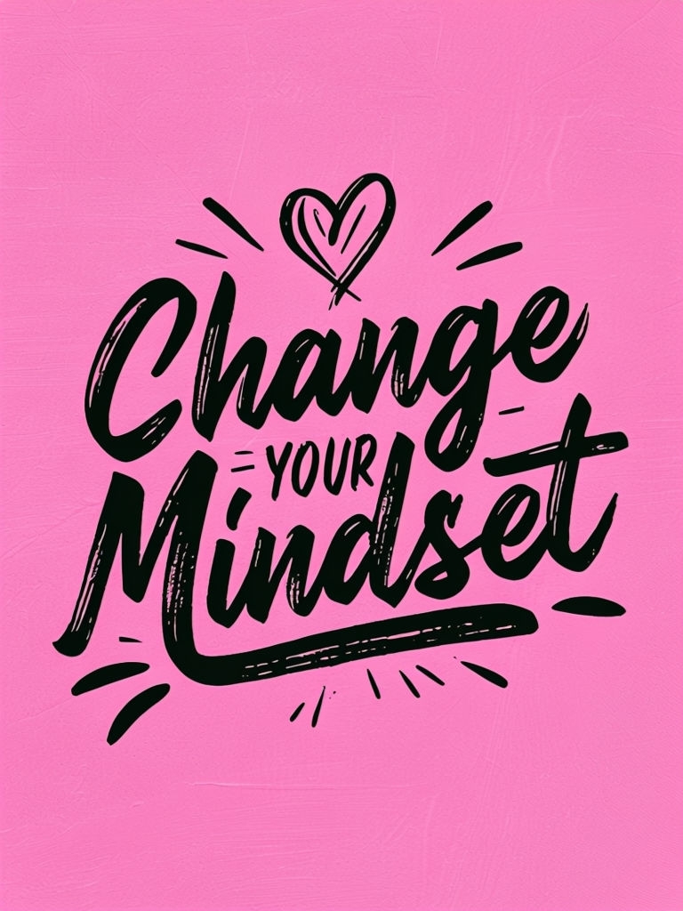 Change Your Mindset Motivational Calligraphy Poster