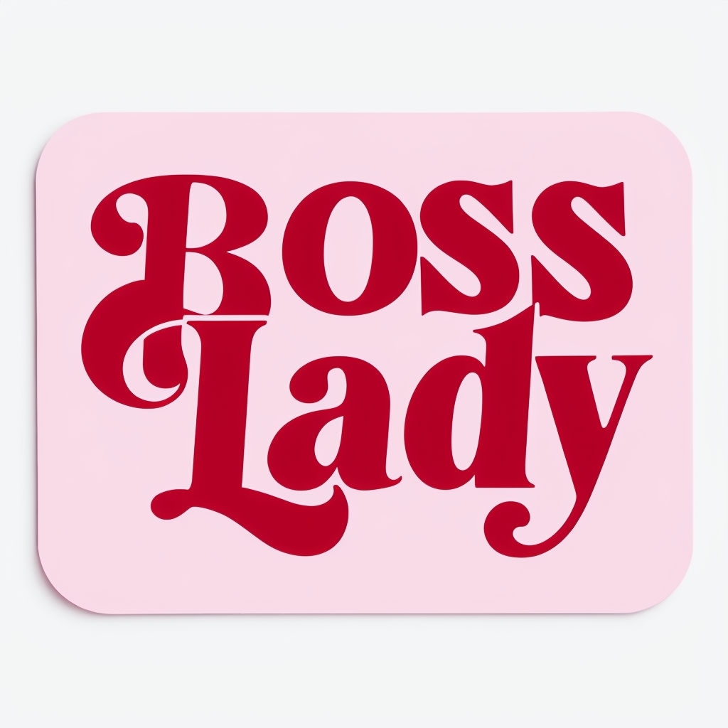 Bold Retro BOSS Lady Typography Sticker Design