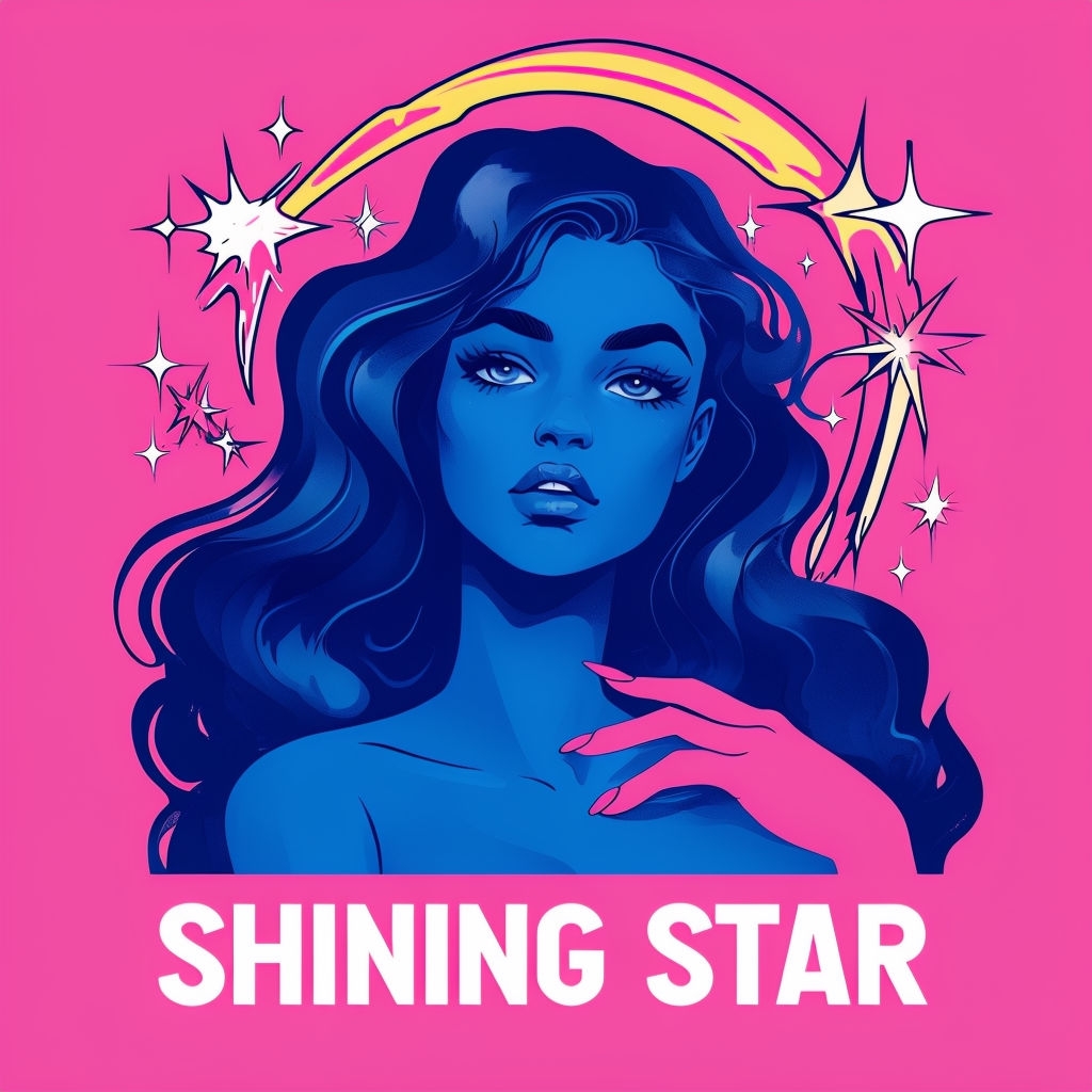 Mystical Shining Star Pop Art Female Character Album Cover