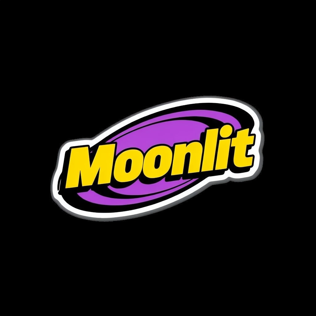 Retro Moonlit Logo Design with Bold Yellow and Purple Elements Logo