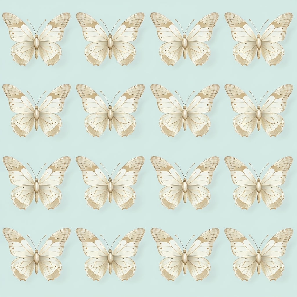 Elegant Butterfly Seamless Pattern on Light Teal Background Seamless Pattern