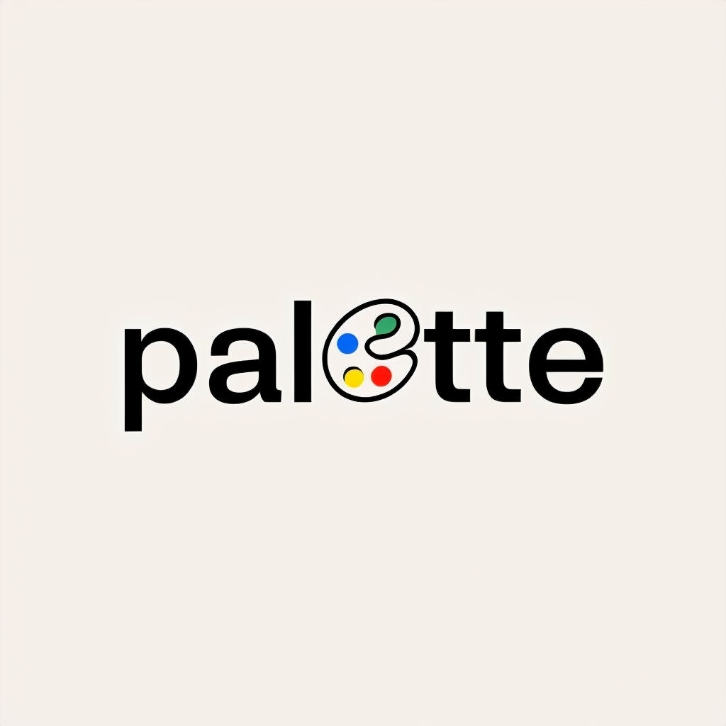 Minimalist Palotte Logo with Artist Palette Design Logo