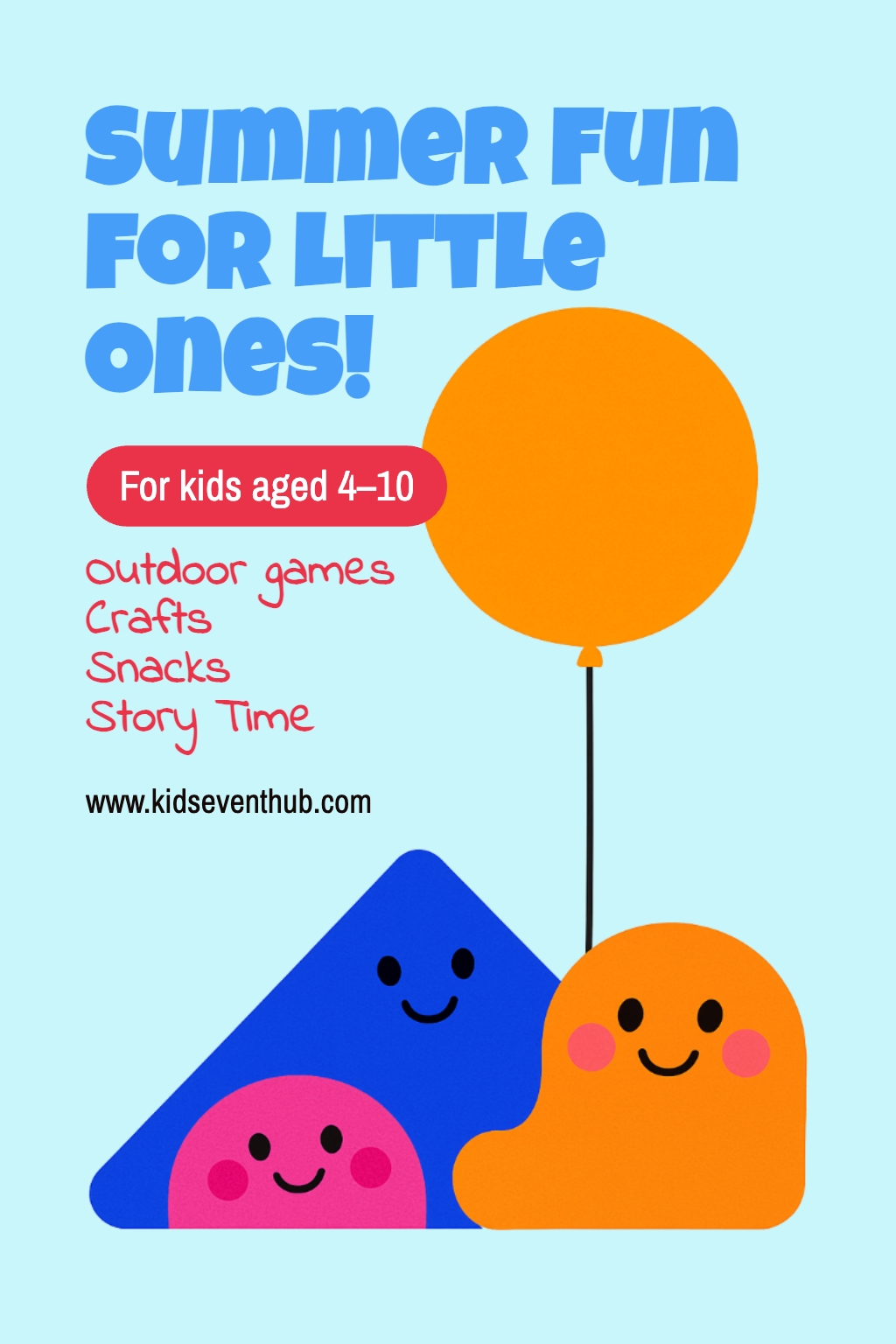 Playful Summer Fun Activities Promotional Poster for Kids Flyer