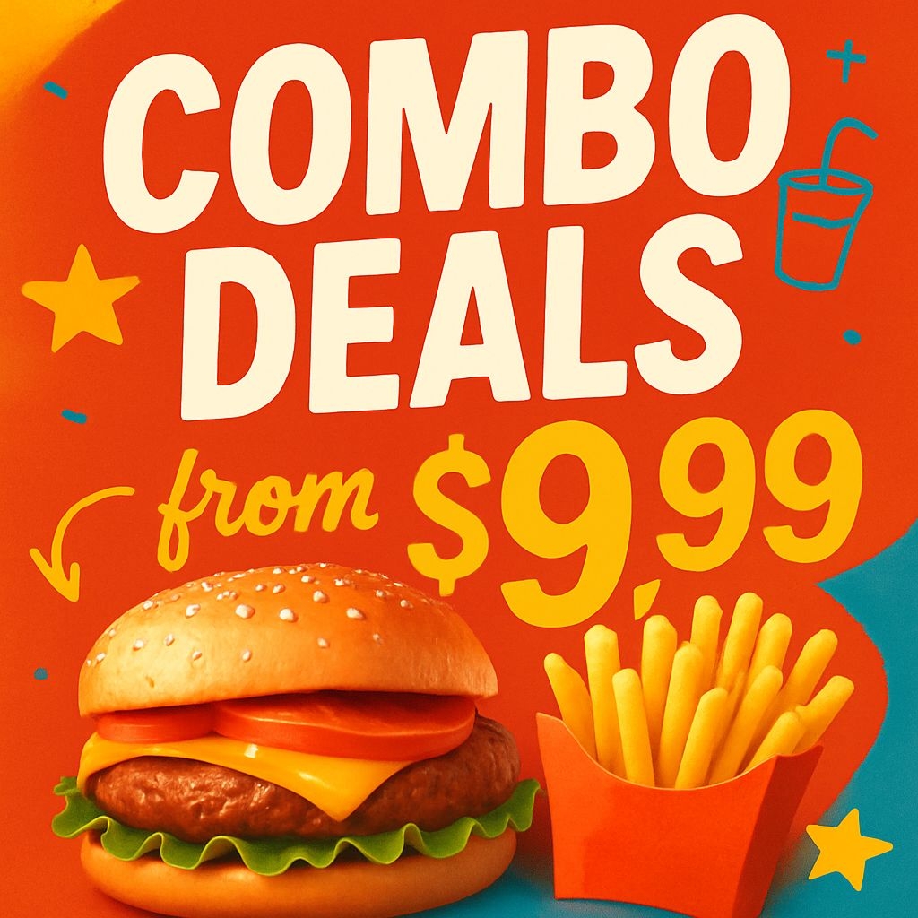 Vibrant Combo Deals Promotional Advertisement Design Sticker