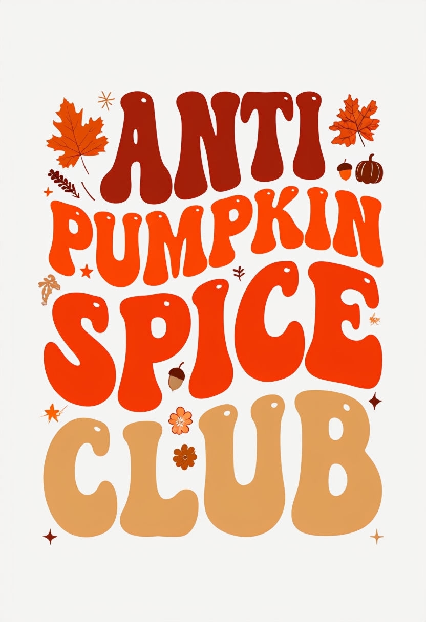 Anti Pumpkin Spice Club Retro Autumn T-Shirt