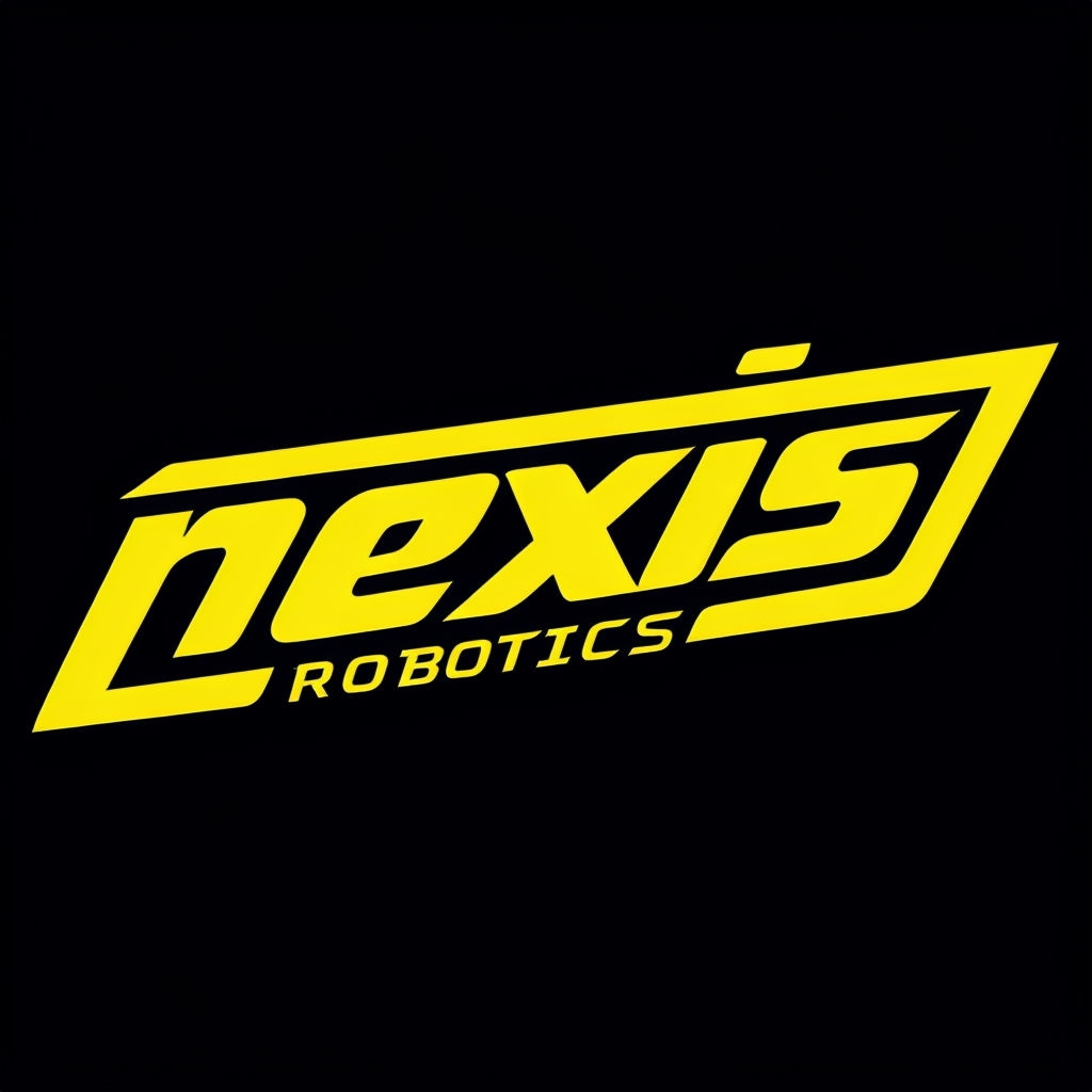 Dynamic Nexis Robotics Logo Design on Black Background