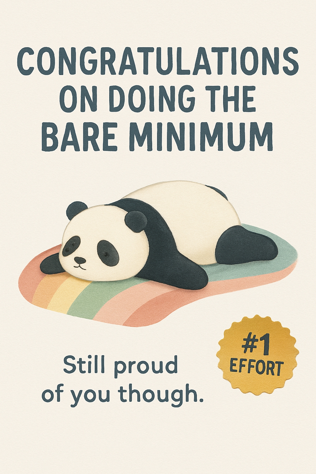 Cute Panda Congratulations Card with Humorous Text Design