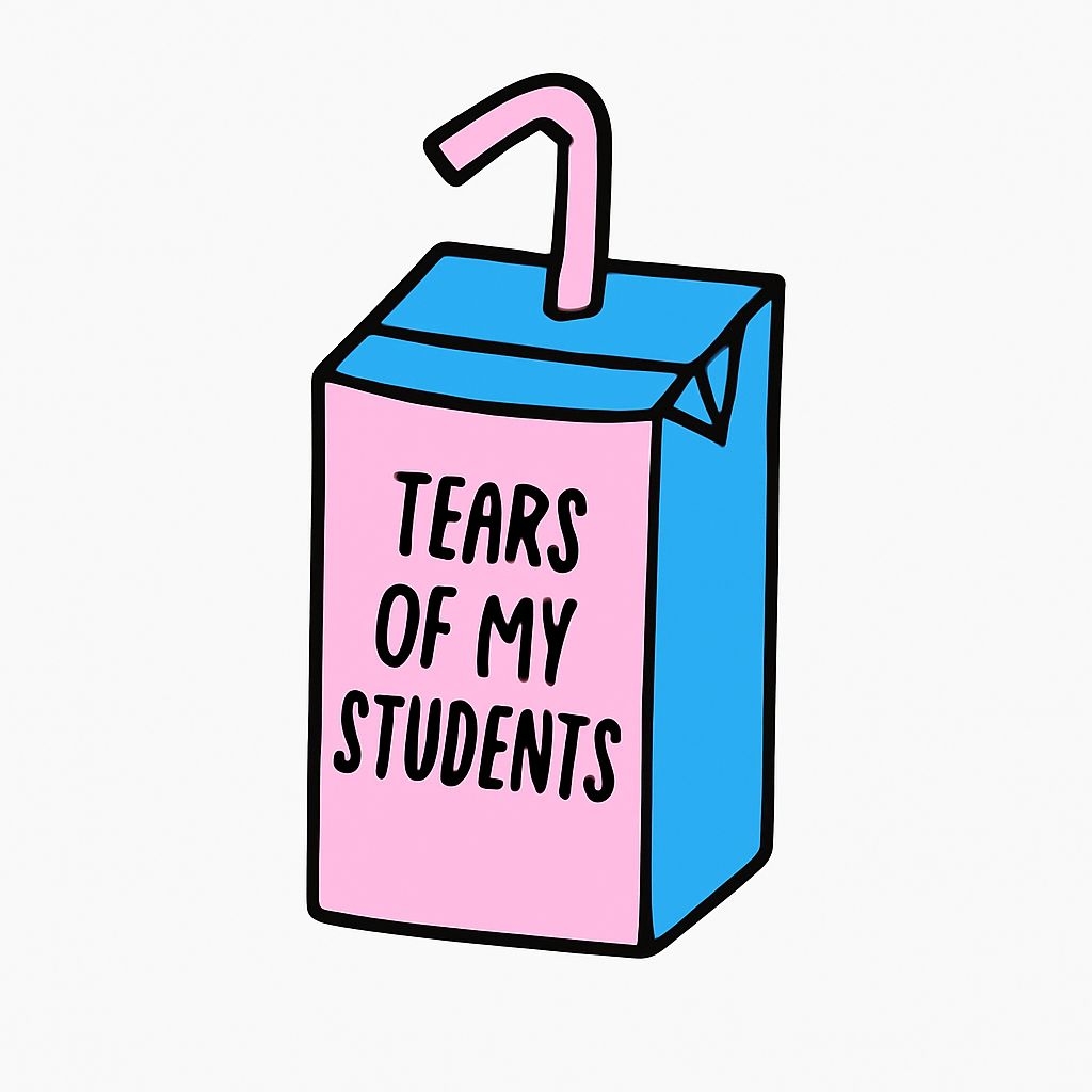 Whimsical Tears of My Students Juice Carton Sticker