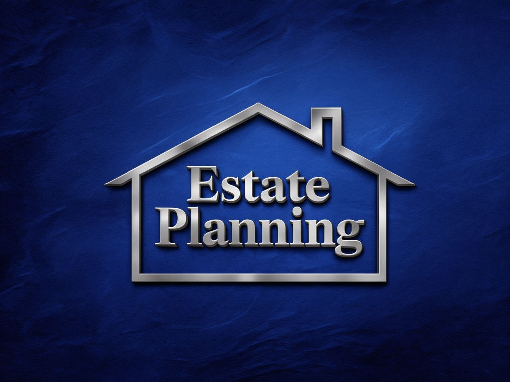 Modern 3D Estate Planning Logo Design on Midnight Blue Background