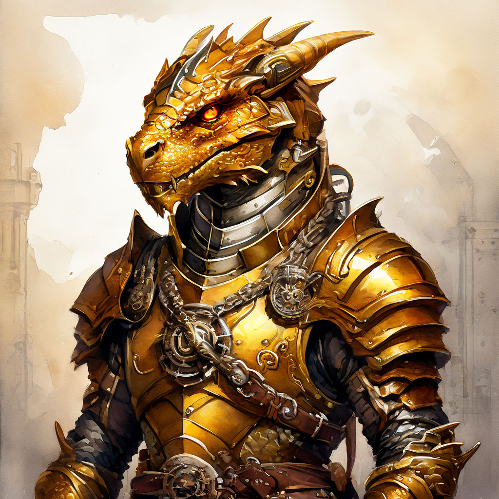 Brass Dragonborn Warlock - Irdich Xyries by MikamiTheBard -- Fur