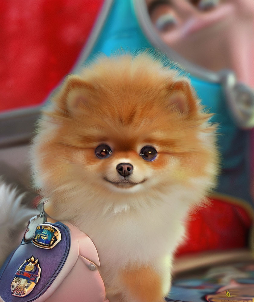 A cartoon Pomeranian styled in anime aesthetics by Julia S - Playground