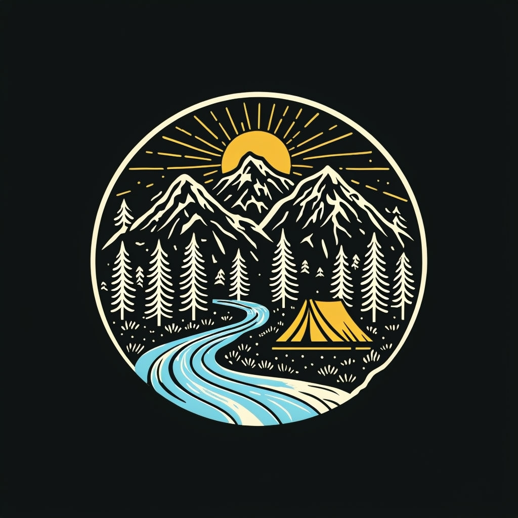 Serene Outdoor Landscape Minimalist T-Shirt Design