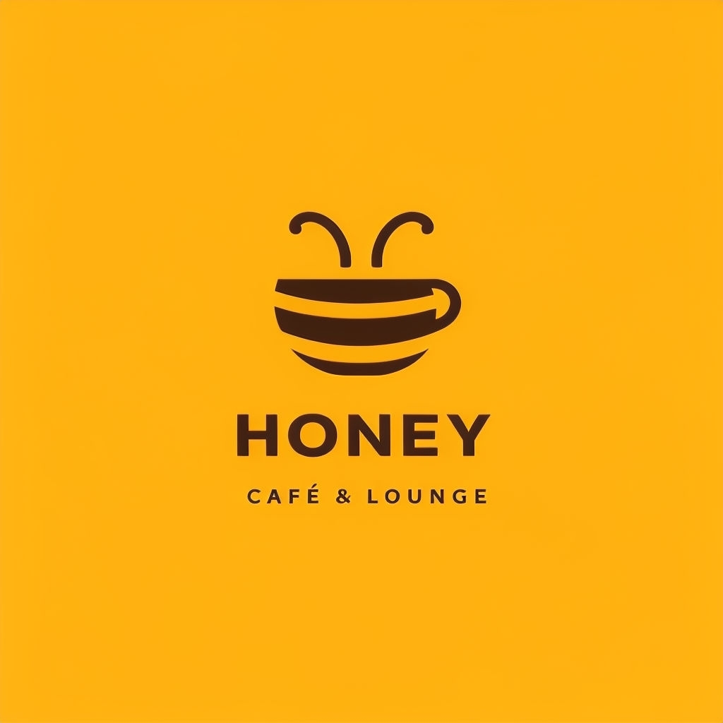 Minimalist Bee-Inspired Honey Café Logo Design
