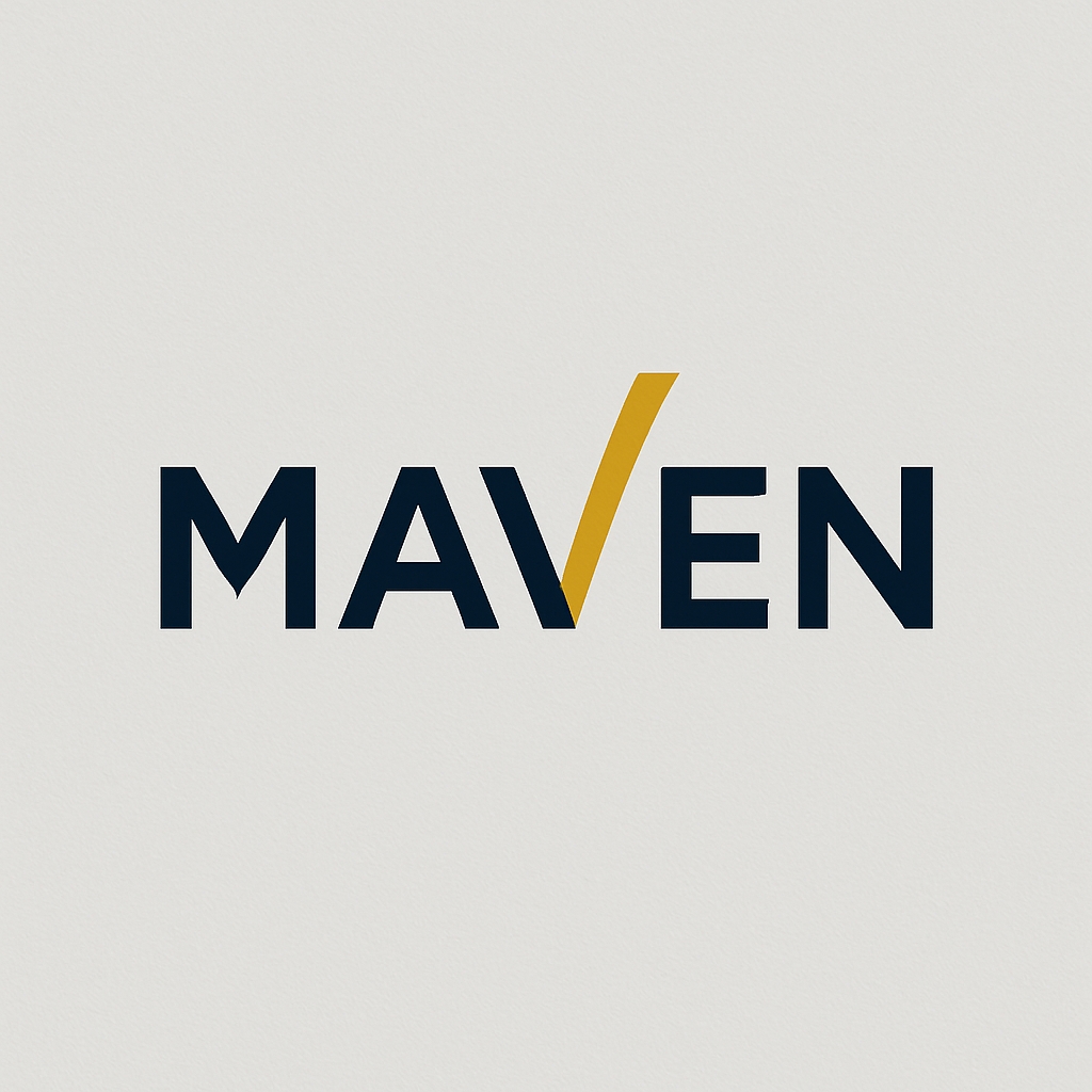 Modern Minimalist Maven Logo with Golden Yellow Accent