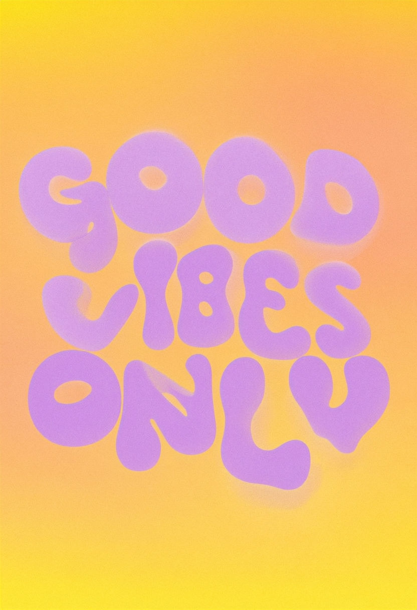 A Purple Poster That Says Good Vibes Only