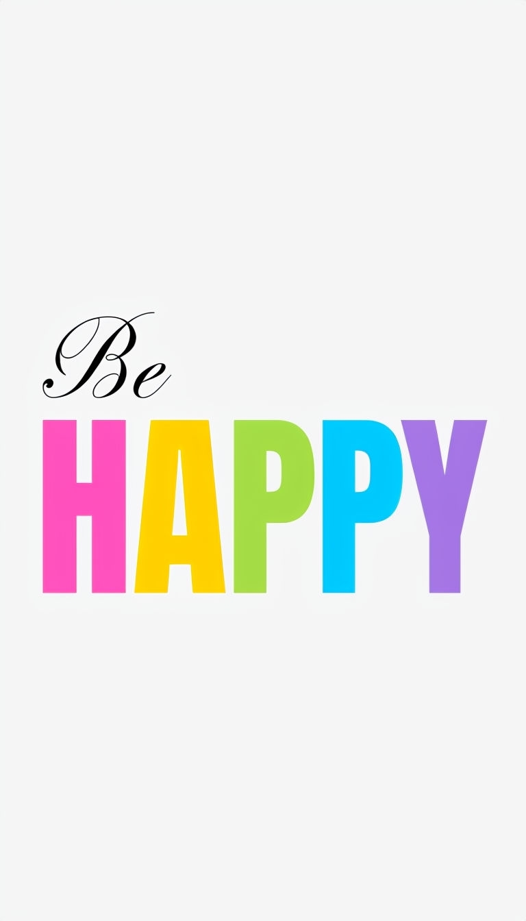 Be HAPPY Colorful Motivational Quote Design Phone Case Cover