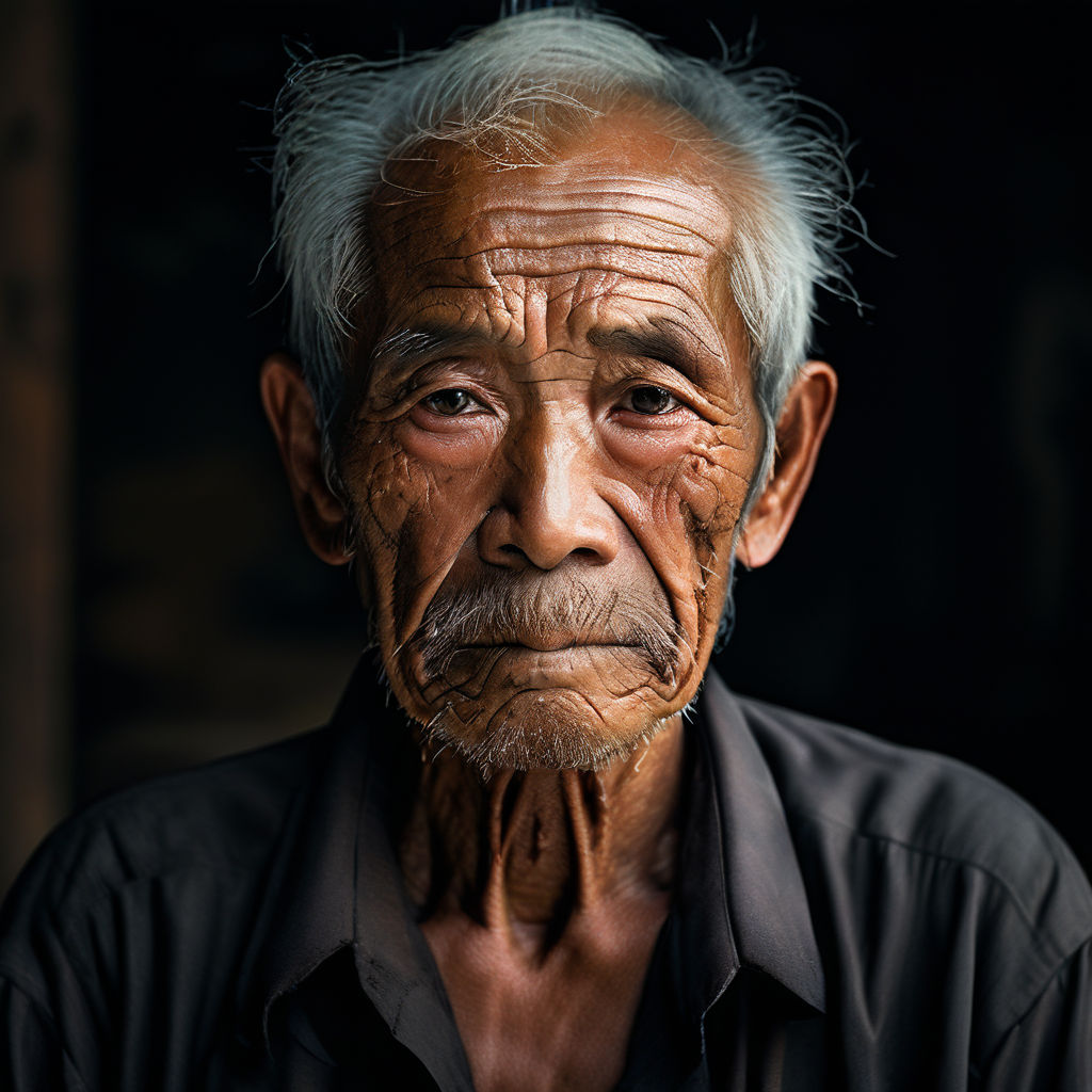 Old man thailand face so sad by May May - Playground