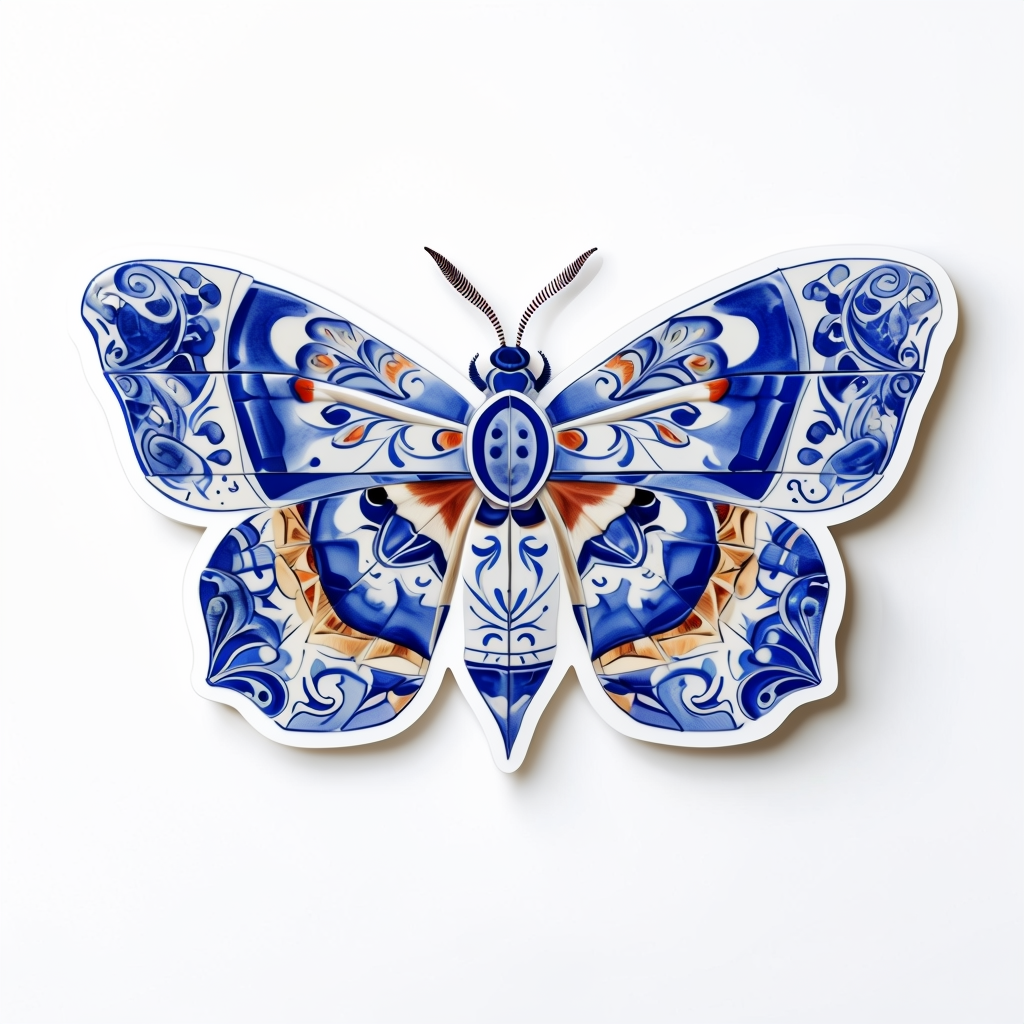 Azulejo Tile Butterfly